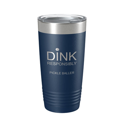 Pickleball Tumbler Dink Responsibly Travel Mug Gift Insulated Laser Engraved Coffee Cup 20 oz-2