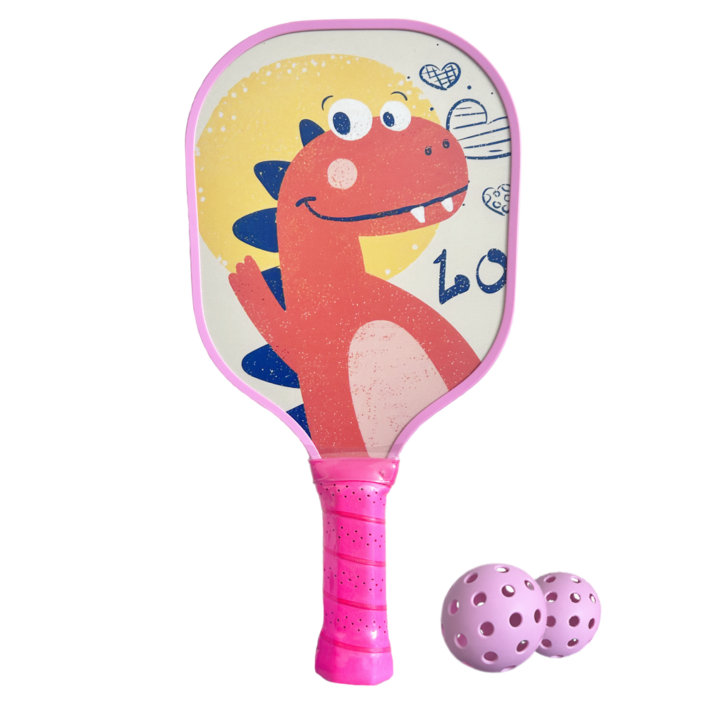 Kids dinosaurs birthday gift pink Pickleball Paddle-0