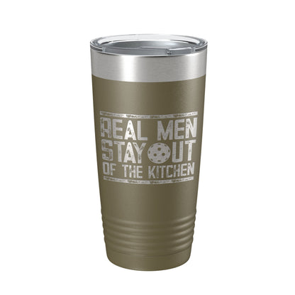 Pickleball Tumbler Real Men Stay Out Of The Kitchen Travel Mug Insulated Laser Engraved Coffee Cup Funny Pickle Ball Gift 20 oz-21