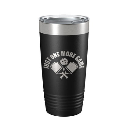 Pickleball Just One More Game Tumbler Travel Mug Gift Insulated Laser Engraved Coffee Cup 20 oz-0