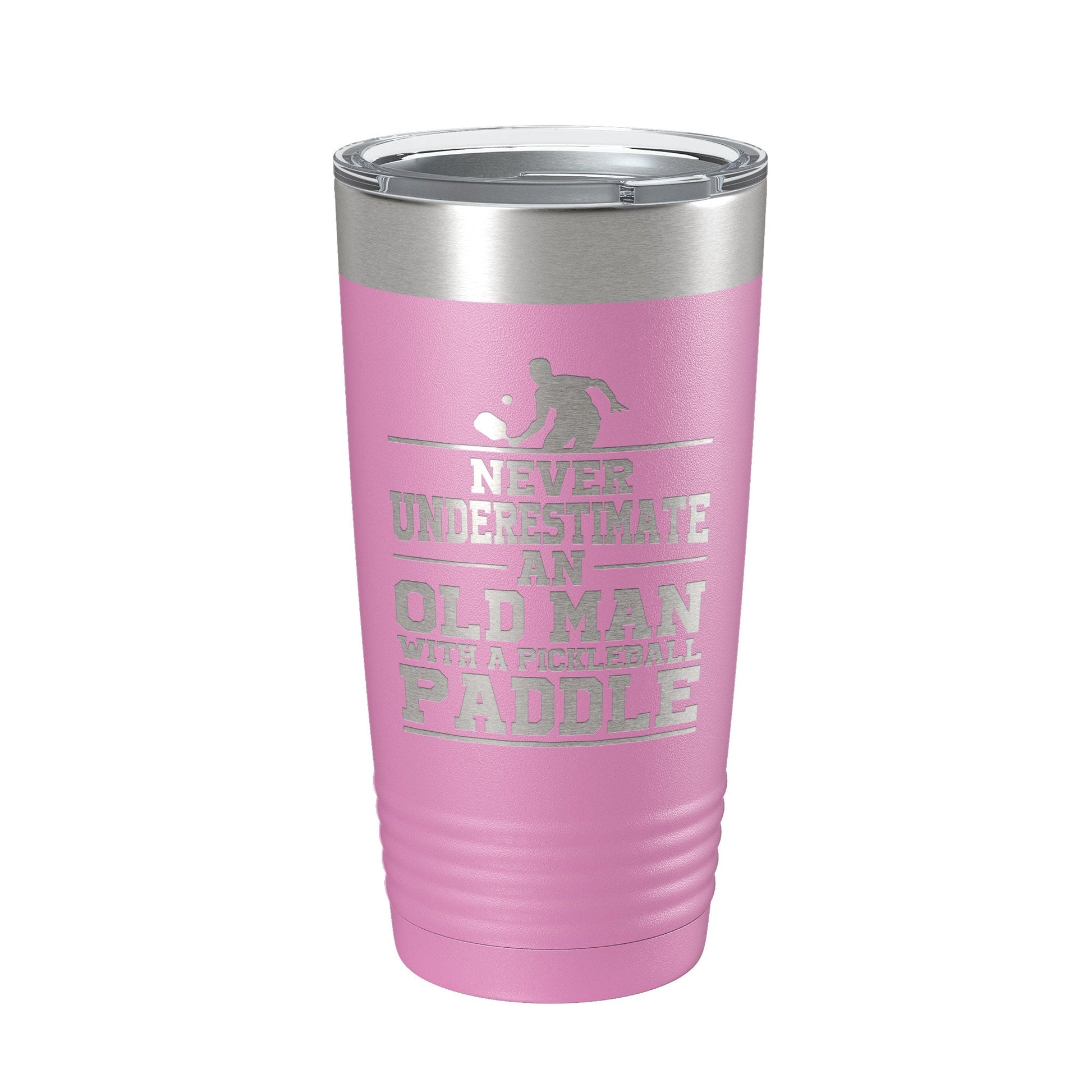 Funny Pickleball Tumbler Never Underestimate An Old Man With A Pickle Ball Paddle Travel Mug Insulated Laser Engraved Coffee Cup Gift 20 oz-14