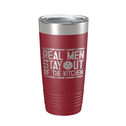 Pickleball Tumbler Real Men Stay Out Of The Kitchen Travel Mug Insulated Laser Engraved Coffee Cup Funny Pickle Ball Gift 20 oz-18