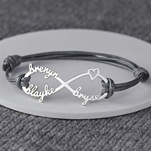 Mom Bracelet With Kids Names, Infinity Bracelet With Names,Mom Jewelry - Pickleball Besties
