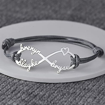Mom Bracelet With Kids Names, Infinity Bracelet With Names,Mom Jewelry - Pickleball Besties