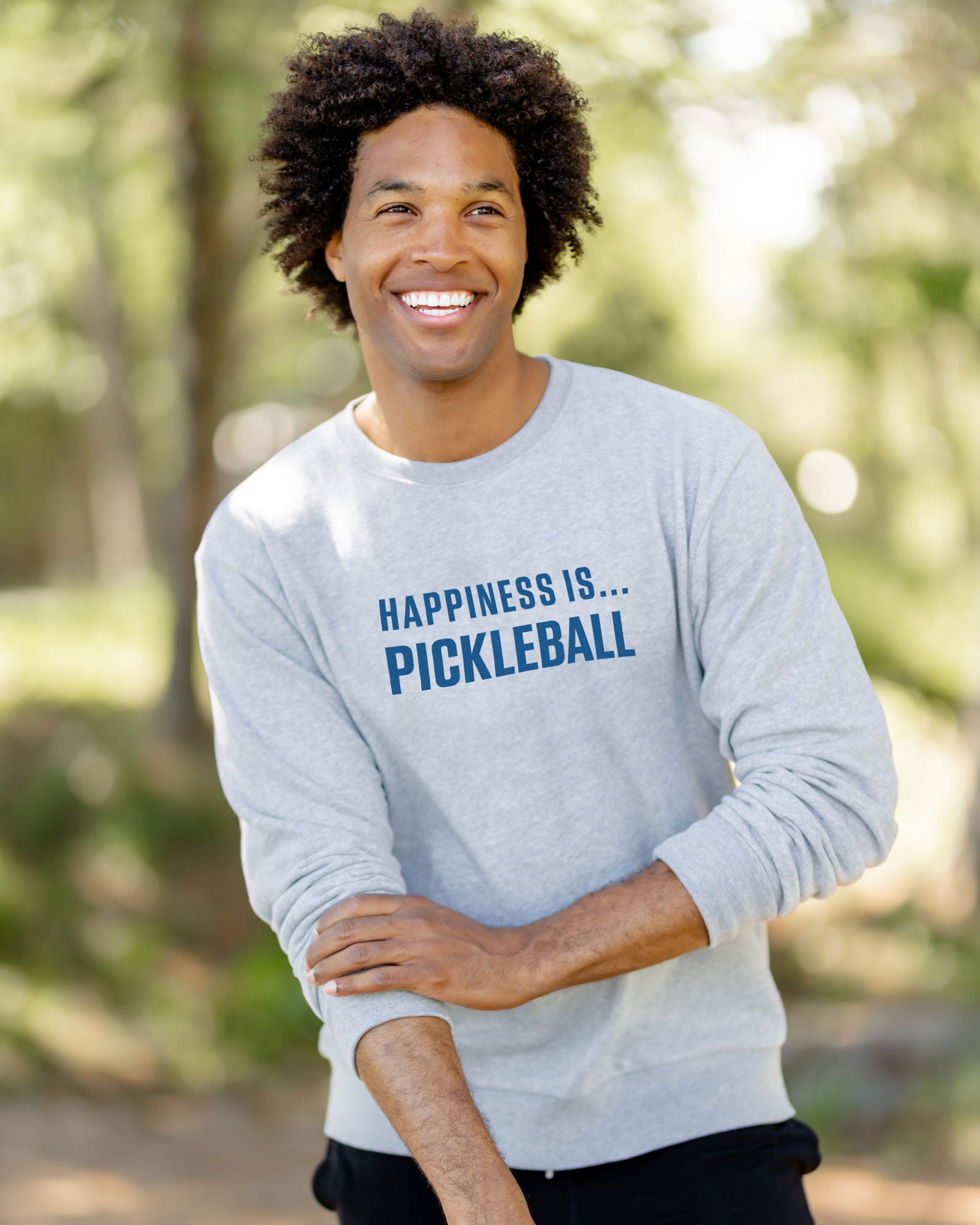 Men's Pickleball Crew Sweatshirt, Heather Grey-1
