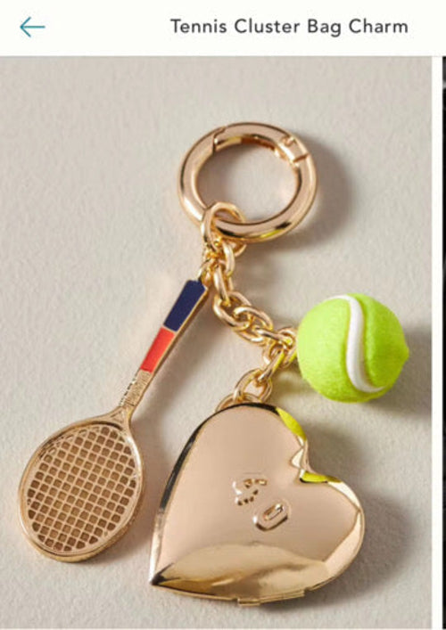 Tennis Love Cluster Bag Charm