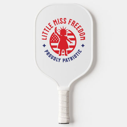 Little Miss Freedom Proudly Patriotic Pickleball Paddle-0