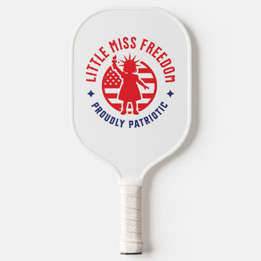 Little Miss Freedom Proudly Patriotic Pickleball Paddle-0