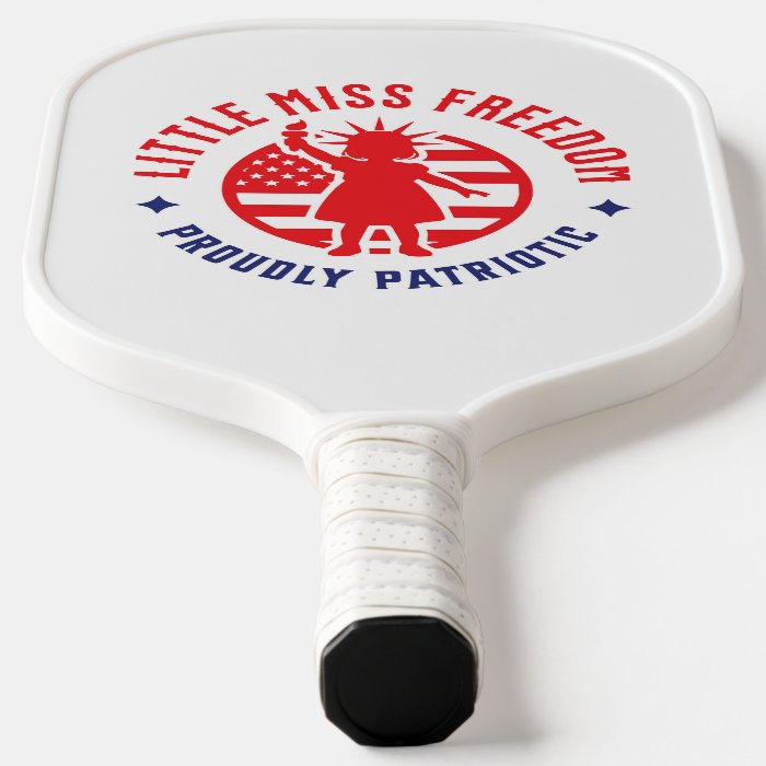 Little Miss Freedom Proudly Patriotic Pickleball Paddle-2