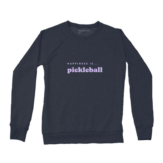 Women's Pickleball Crew Sweatshirt, True Navy with lilac-0