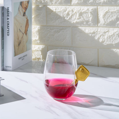 Pickleball Stemless Wine Glasses | Single | Stuck In The Glass Pickle Ball Cocktail Glassware, Player Enthusiast Gift, Crystal Glassware - Gift Idea for Him, Her, Sport Lover, Housewarming (17.5 OZ)-2