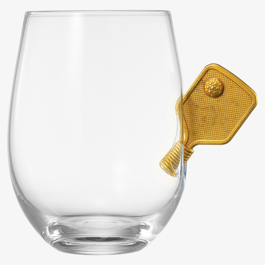 Pickleball Stemless Wine Glasses | Single | Stuck In The Glass Pickle Ball Cocktail Glassware, Player Enthusiast Gift, Crystal Glassware - Gift Idea for Him, Her, Sport Lover, Housewarming (17.5 OZ)-0