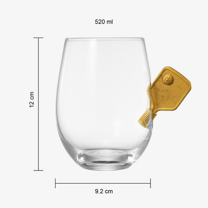 Pickleball Stemless Wine Glasses | Single | Stuck In The Glass Pickle Ball Cocktail Glassware, Player Enthusiast Gift, Crystal Glassware - Gift Idea for Him, Her, Sport Lover, Housewarming (17.5 OZ)-3