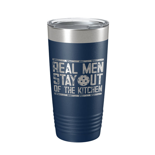 Pickleball Tumbler Real Men Stay Out Of The Kitchen Travel Mug Insulated Laser Engraved Coffee Cup Funny Pickle Ball Gift 20 oz-2