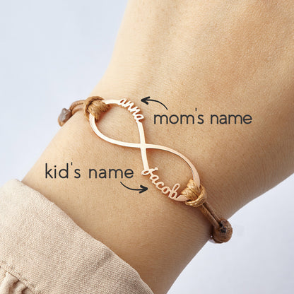 Mom Bracelet With Kids Names, Infinity Bracelet With Names,Mom Jewelry - Pickleball Besties