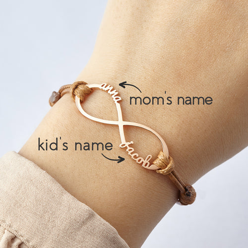 Mom Bracelet With Kids Names, Infinity Bracelet With Names,Mom Jewelry - Pickleball Besties