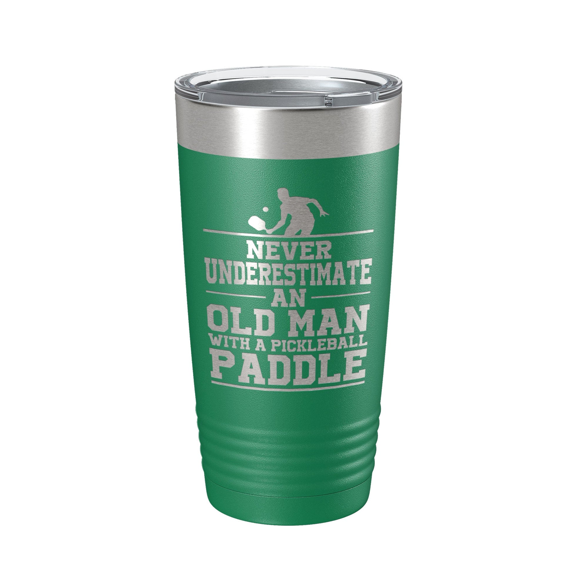 Funny Pickleball Tumbler Never Underestimate An Old Man With A Pickle Ball Paddle Travel Mug Insulated Laser Engraved Coffee Cup Gift 20 oz-9
